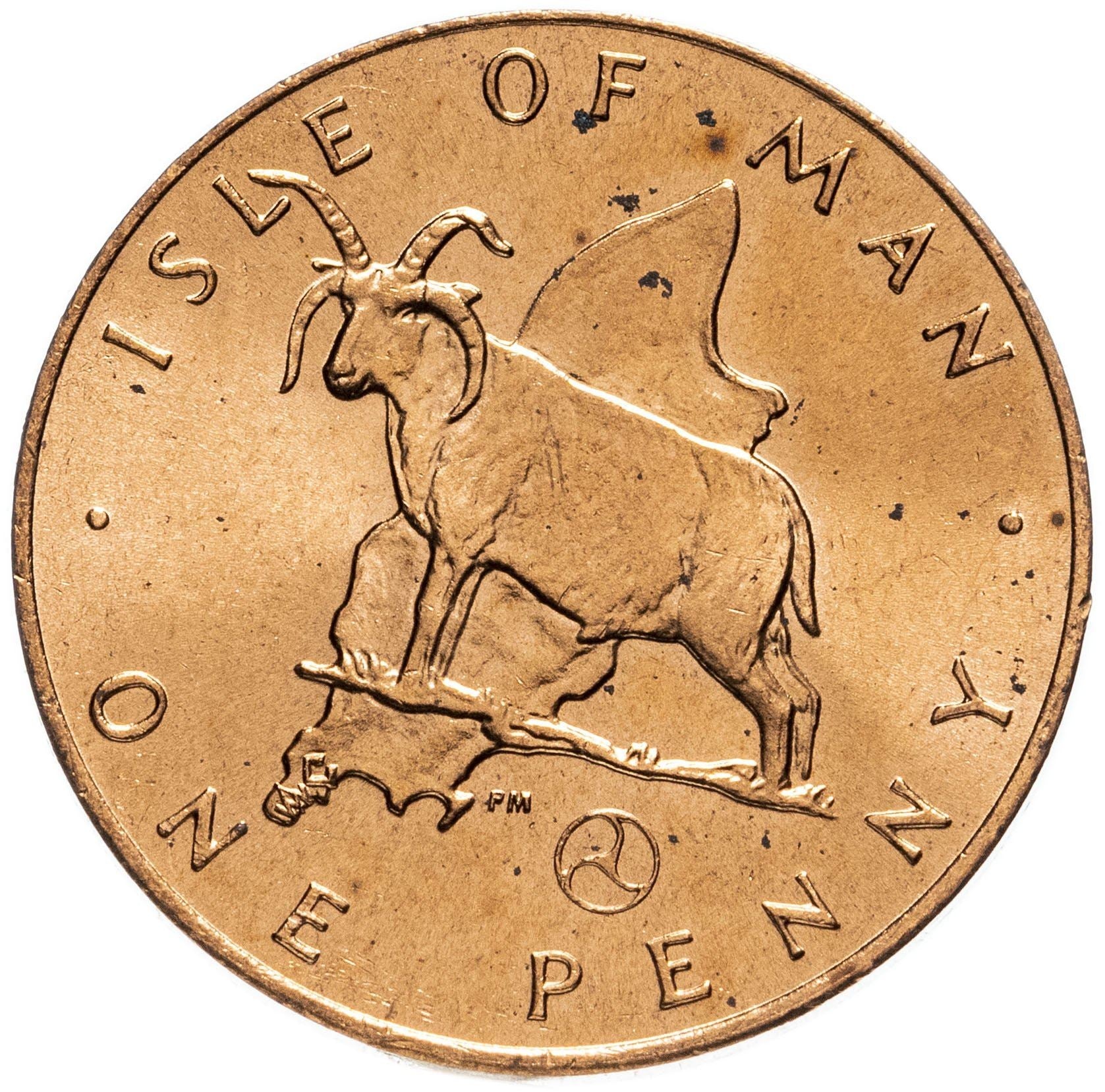 Isle of Man Coin Manx 1 Penny | Queen Elizabeth II | Loaghtan Sheep | KM33 | 1976 - 1979