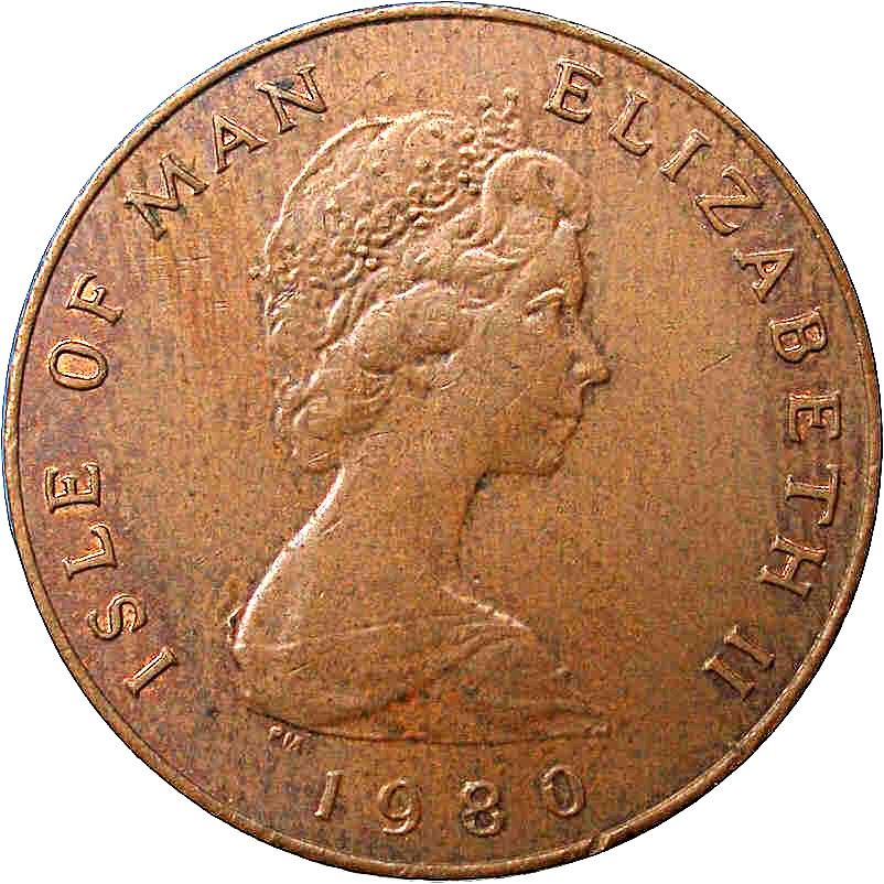 Isle of Man Coin Manx 1 Penny | Queen Elizabeth II | Manx Cat | KM59 | 1980 - 1983