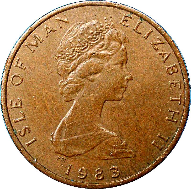 Isle of Man Coin Manx ½ Penny | Queen Elizabeth II | Atlantic herring | KM58 | 1980 - 1983