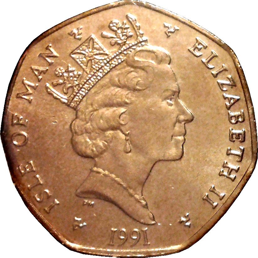 Isle of Man Coin Manx 20 Pence | Queen Elizabeth II | Combine Harvester | KM211 | 1988 - 1992