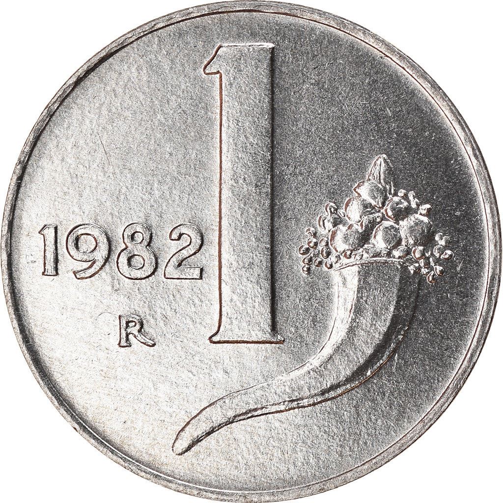 Italy Coin 1 Lira | Cornucopia | Scale | Horn of Plenty | KM91 | 1951 - 2001