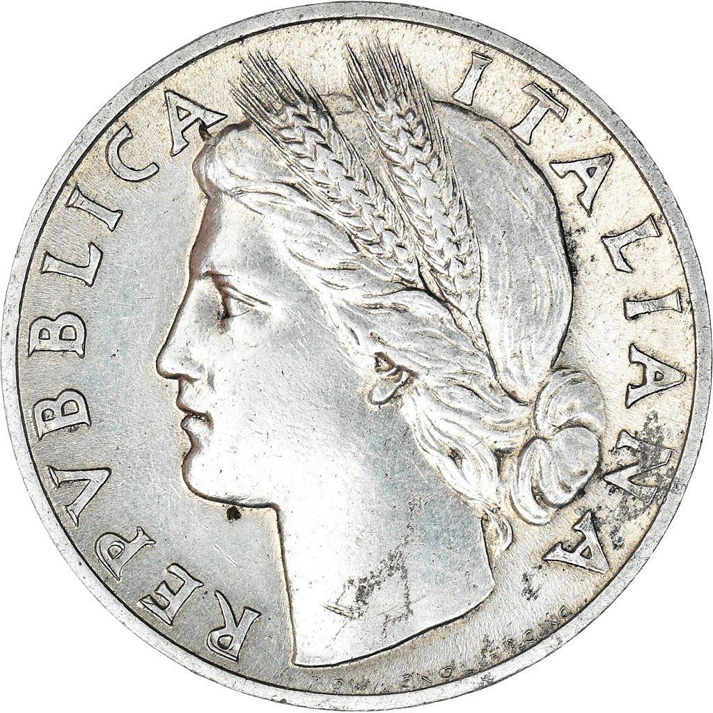 Italy Coin 1 Lira | Libertine | Wheat Sprigs | Fruit | KM87 | 1946 - 1950