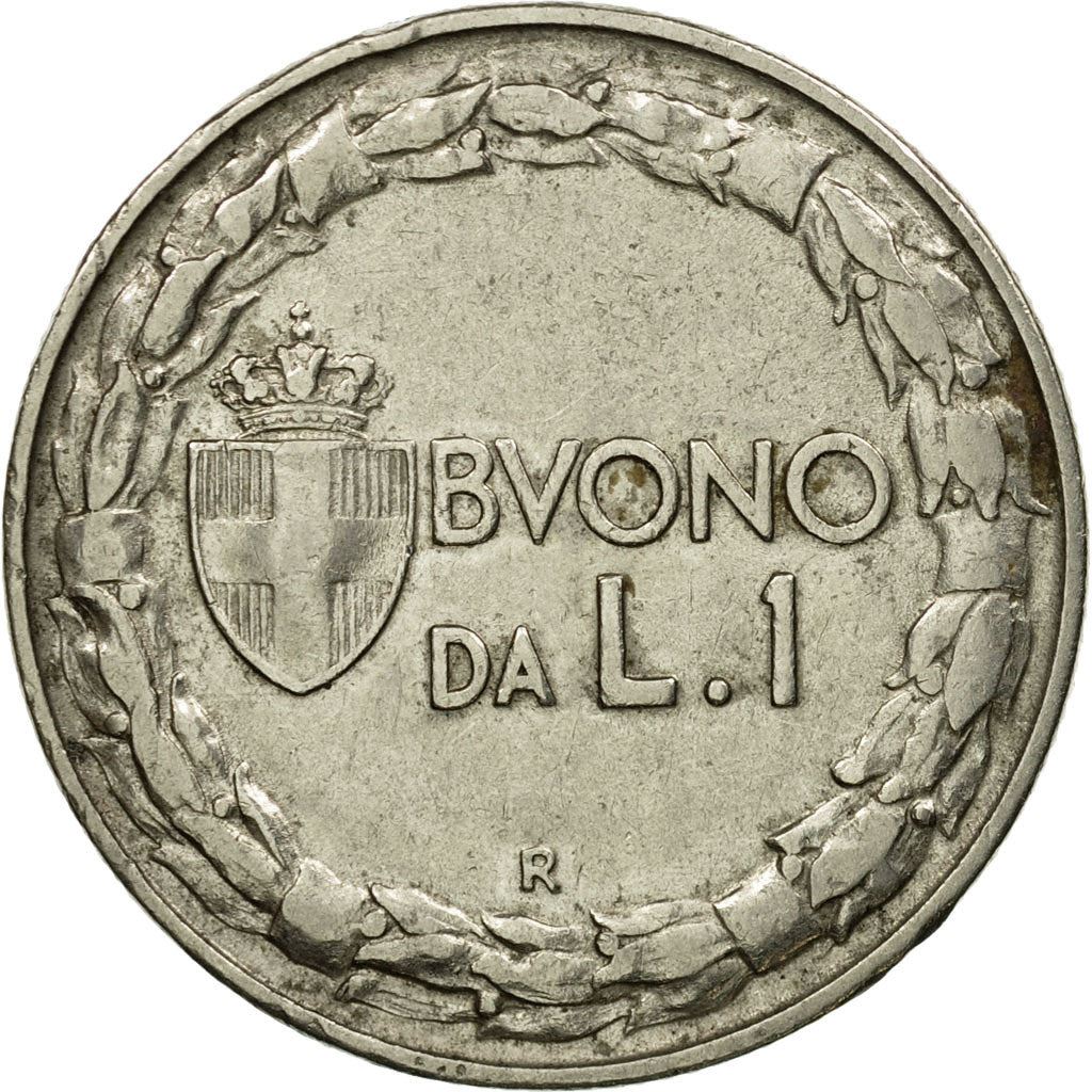 Italy Coin 1 Lira - Vittorio Emanuele III | Libertine | Savoy Shield | Olive | KM62 | 1922 - 1935