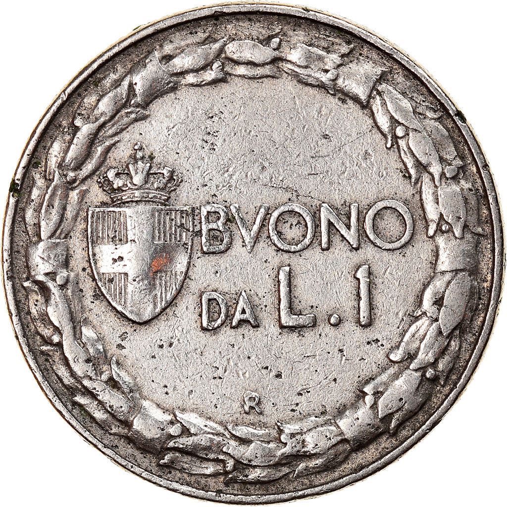 Italy Coin 1 Lira - Vittorio Emanuele III | Libertine | Savoy Shield | Olive | KM62 | 1922 - 1935