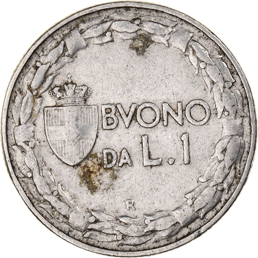 Italy Coin 1 Lira - Vittorio Emanuele III | Libertine | Savoy Shield | Olive | KM62 | 1922 - 1935