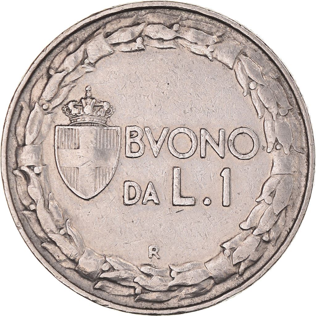 Italy Coin 1 Lira - Vittorio Emanuele III | Libertine | Savoy Shield | Olive | KM62 | 1922 - 1935