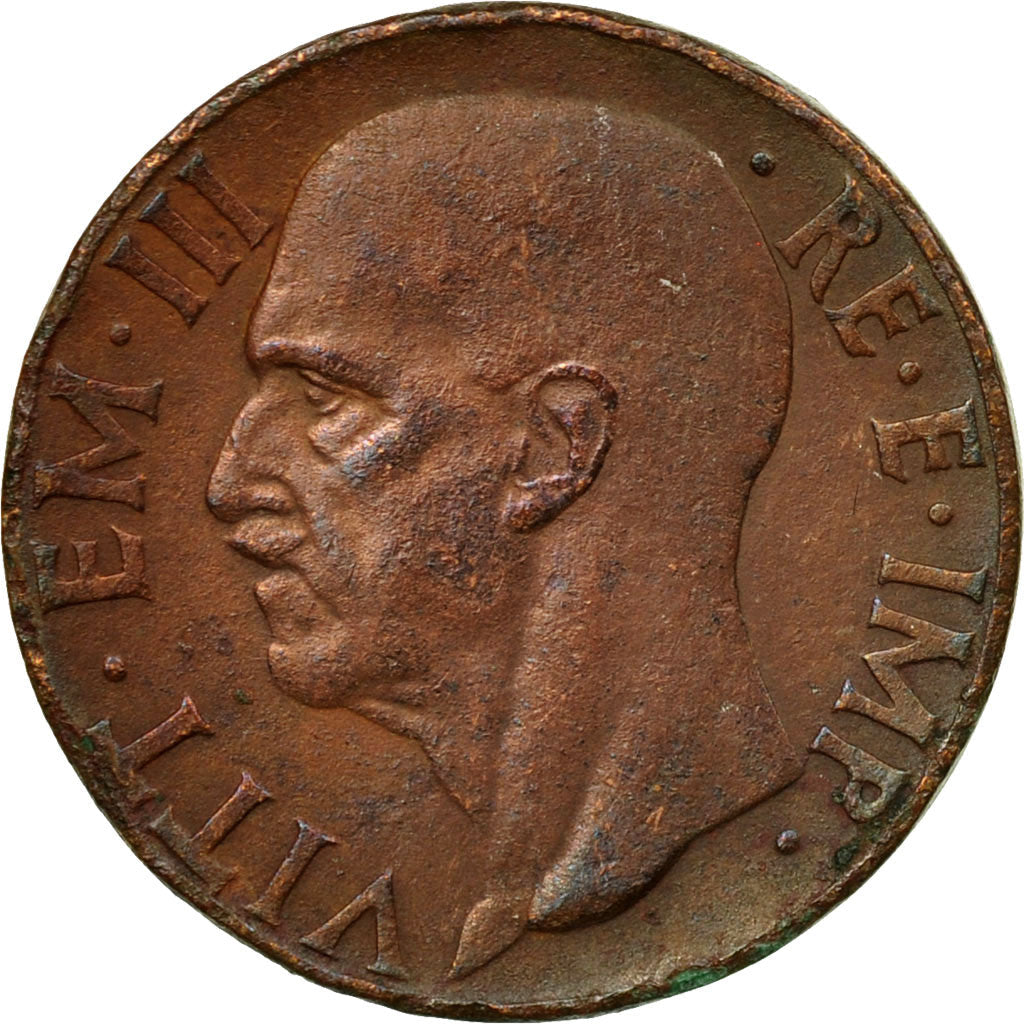 Italy Coin 10 Centesimi - Vittorio Emanuele III | Quadriga | Fasces | Axe | KM74 | 1936 - 1943