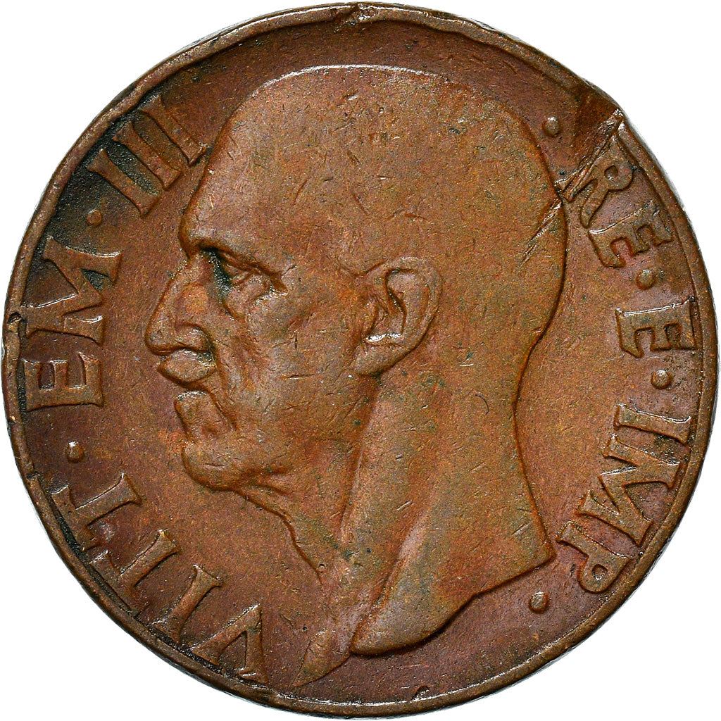 Italy Coin 10 Centesimi - Vittorio Emanuele III | Quadriga | Fasces | Axe | KM74a | 1939 - 1943