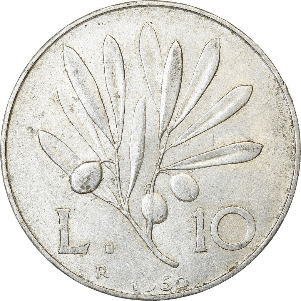 Italy Coin 10 Lire | Flying Pegasus | Olive Branch | Fruit | KM90 | 1946 - 1950