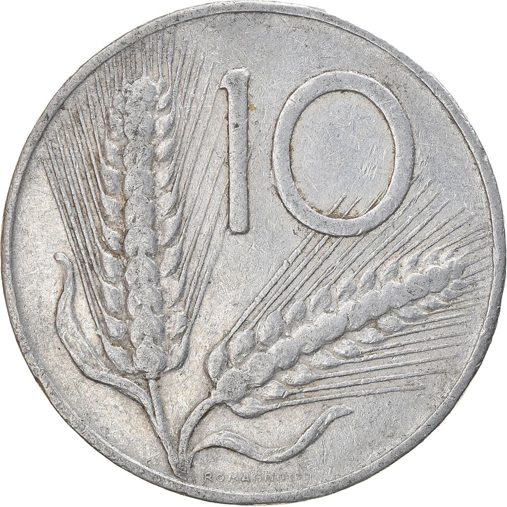 Italy Coin 10 Lire | Plough | Ears of Wheat | KM93 | 1951 - 2001