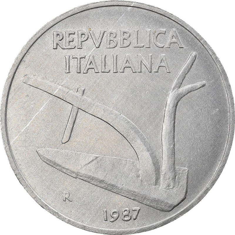 Italy Coin 10 Lire | Plough | Ears of Wheat | KM93 | 1951 - 2001