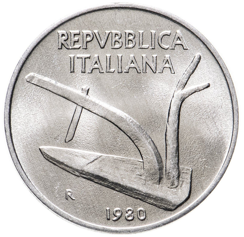 Italy Coin 10 Lire | Plough | Ears of Wheat | KM93 | 1951 - 2001