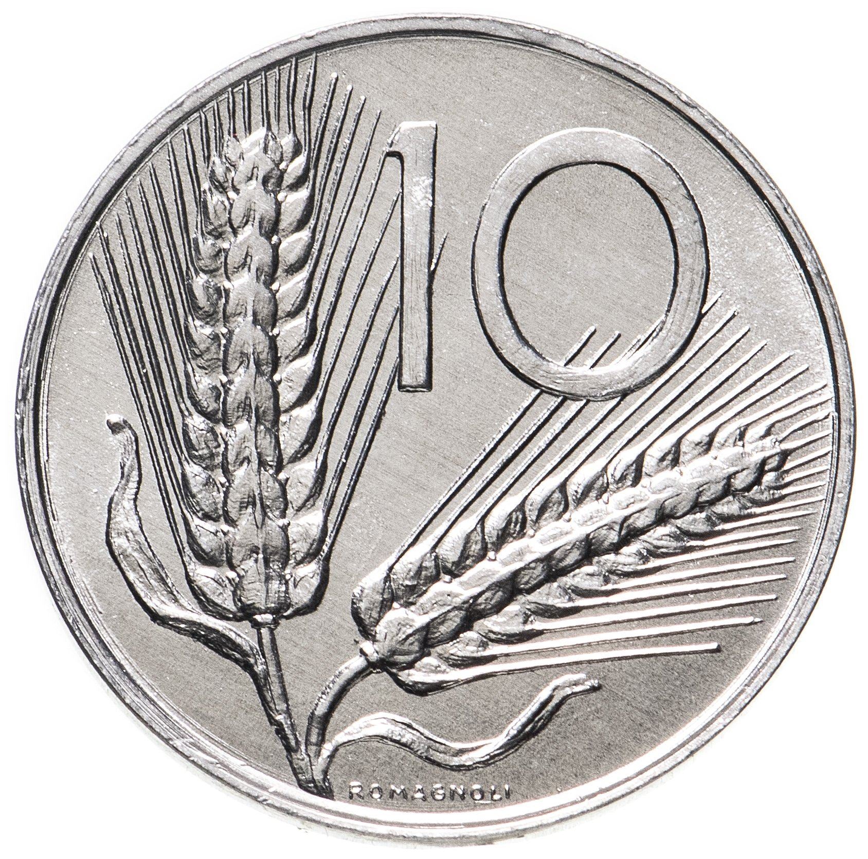 Italy Coin 10 Lire | Plough | Ears of Wheat | KM93 | 1951 - 2001