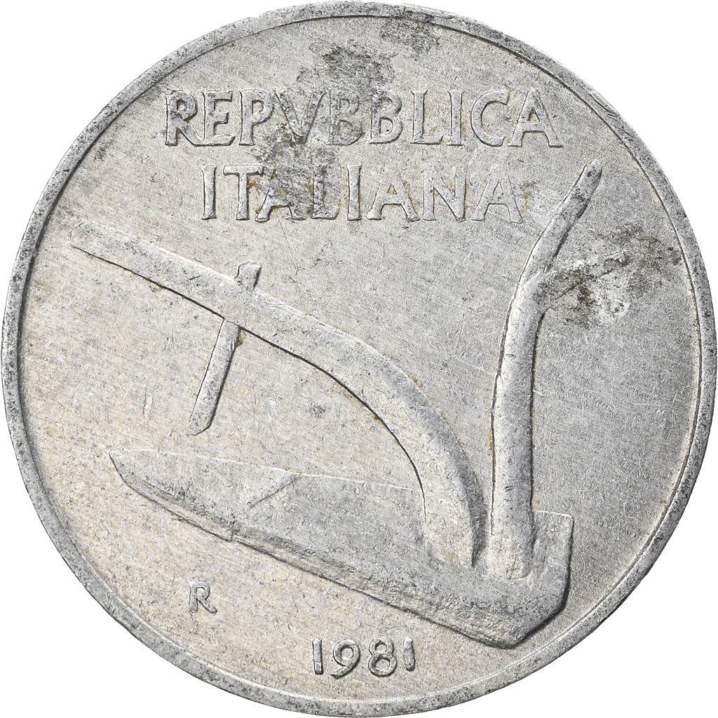 Italy Coin 10 Lire | Plough | Ears of Wheat | KM93 | 1951 - 2001