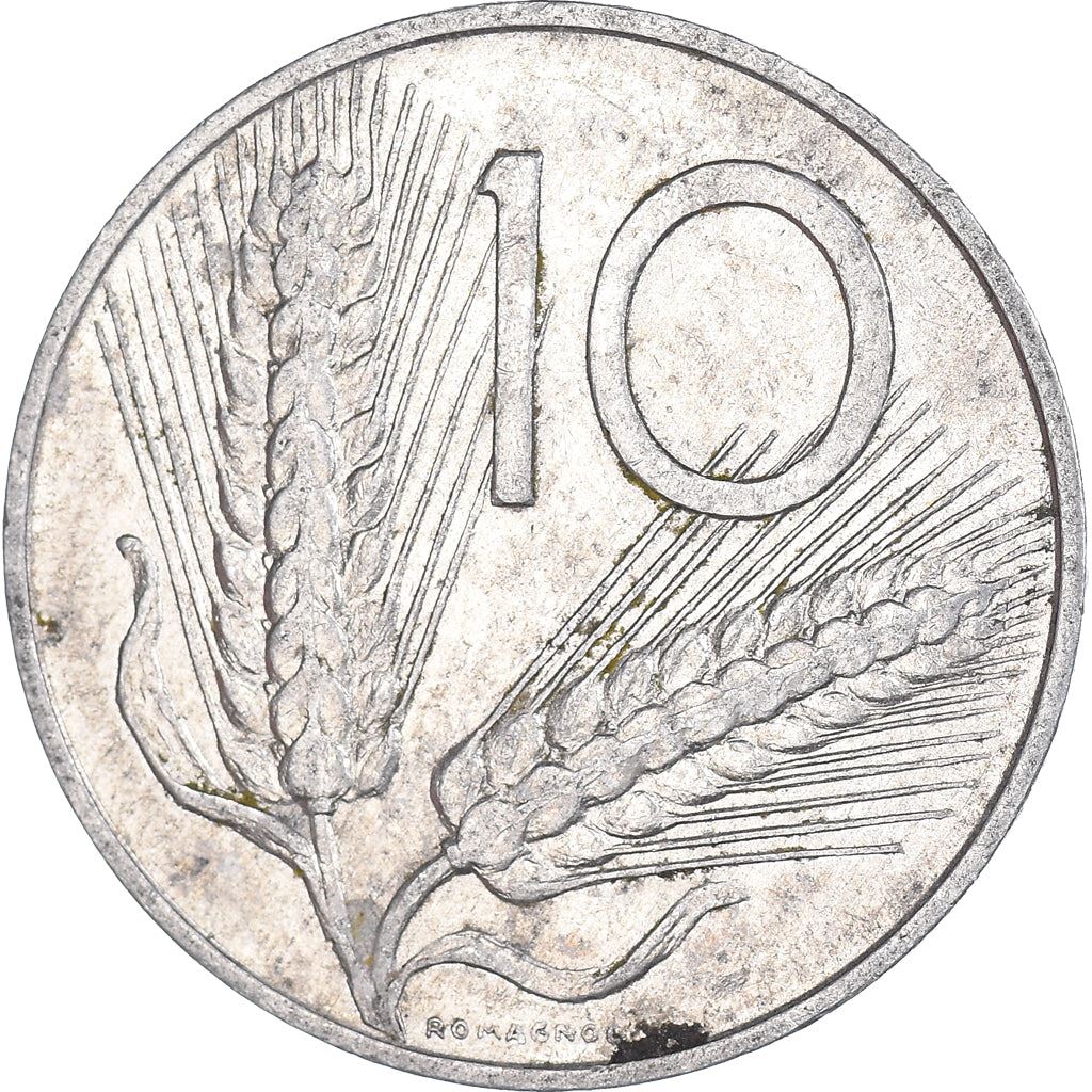 Italy Coin 10 Lire | Plough | Ears of Wheat | KM93 | 1951 - 2001