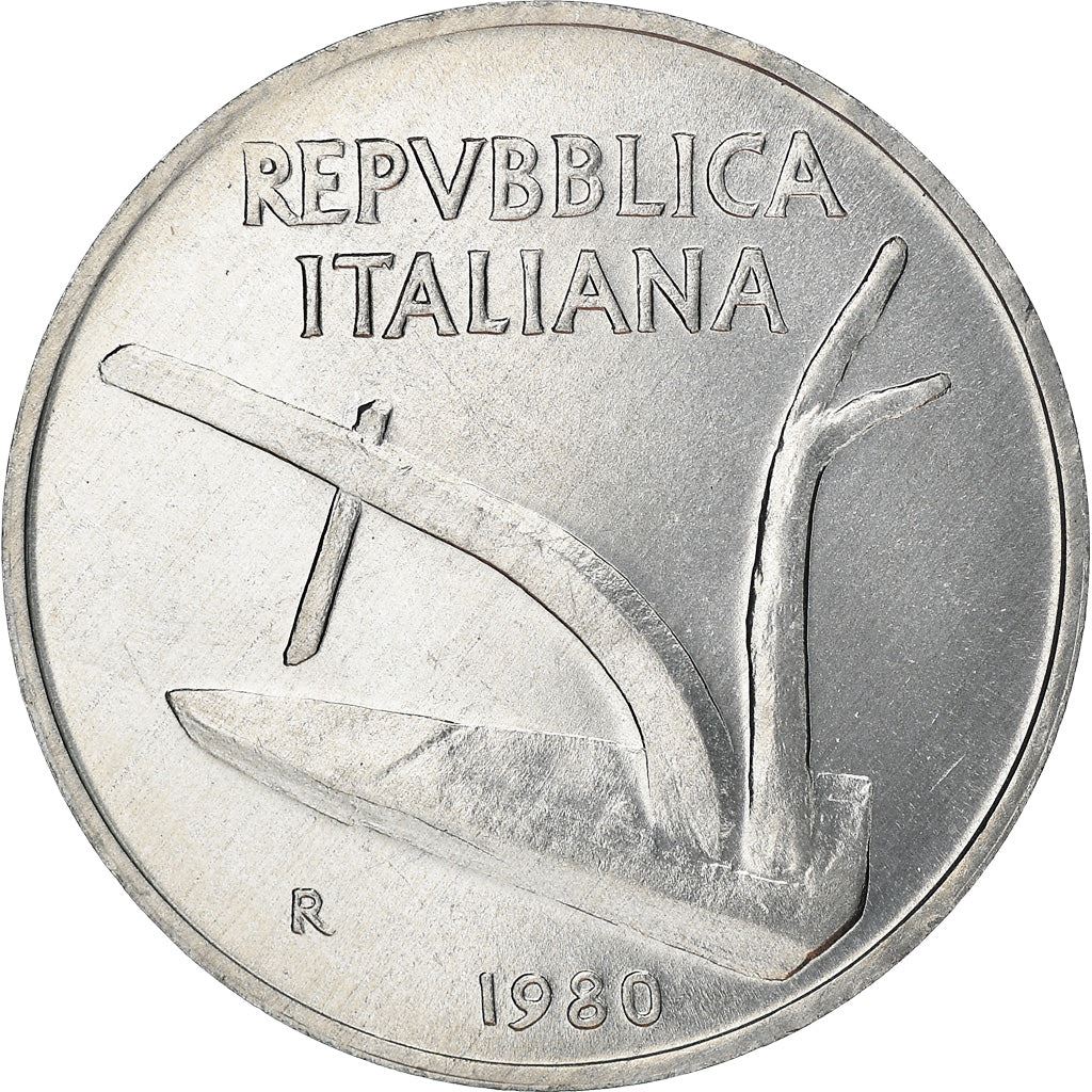 Italy Coin 10 Lire | Plough | Ears of Wheat | KM93 | 1951 - 2001