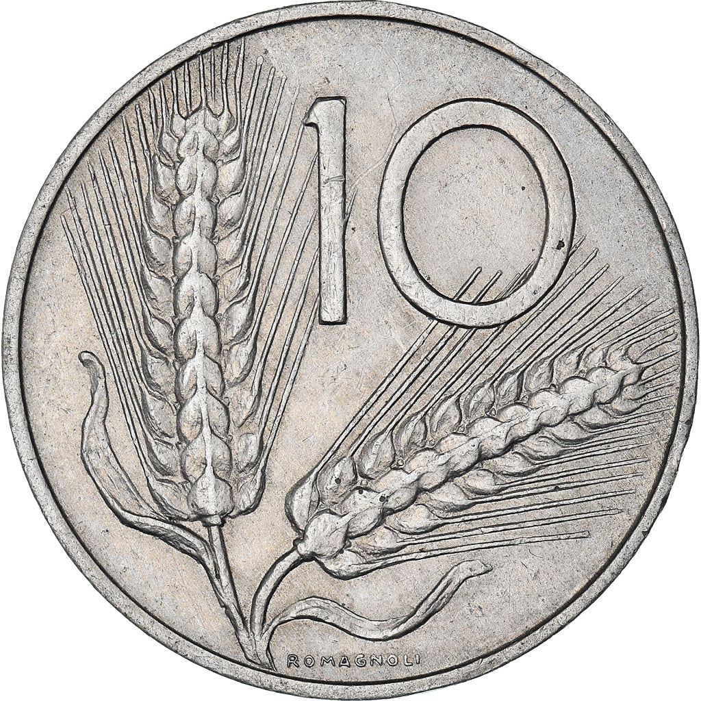 Italy Coin 10 Lire | Plough | Ears of Wheat | KM93 | 1951 - 2001