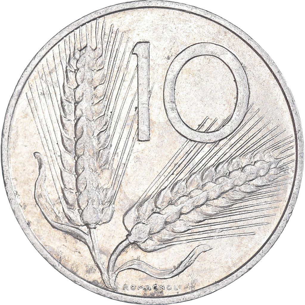 Italy Coin 10 Lire | Plough | Ears of Wheat | KM93 | 1951 - 2001