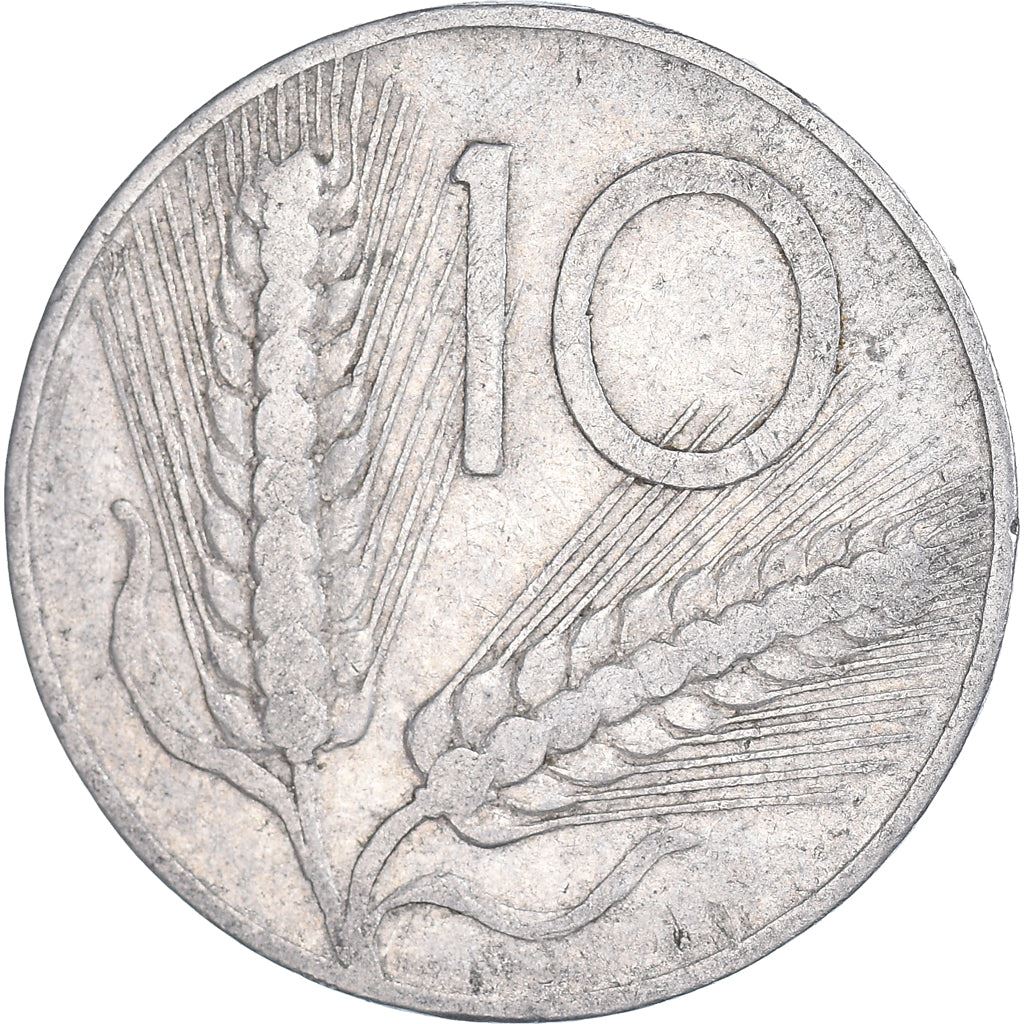 Italy Coin 10 Lire | Plough | Ears of Wheat | KM93 | 1951 - 2001