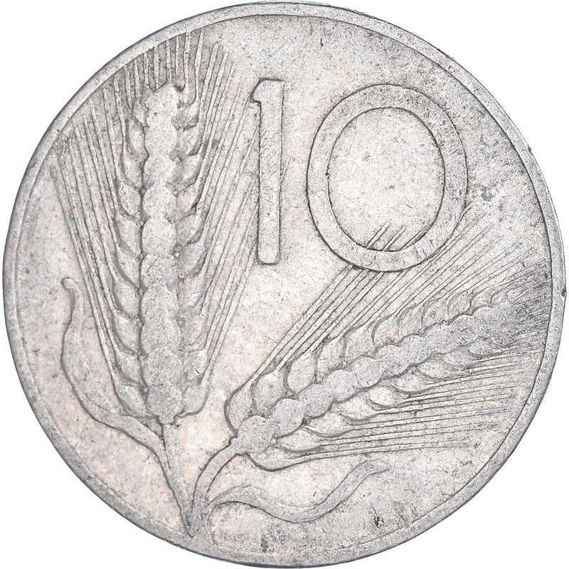 Italy Coin 10 Lire | Plough | Ears of Wheat | KM93 | 1951 - 2001