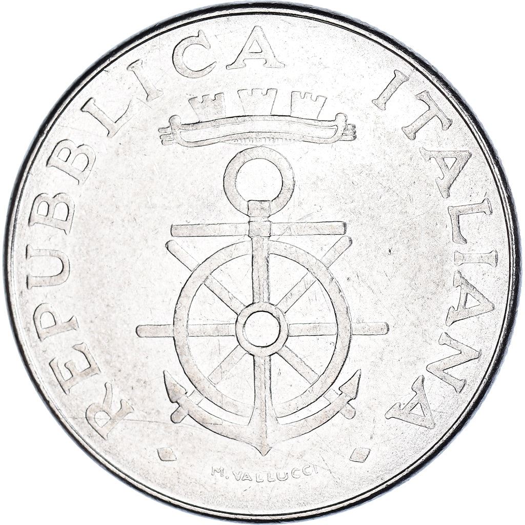 Italy Coin 100 Lire Livorno Naval Academy | Anchor | Ship | Italy Navy Flag | KM108 | 1981