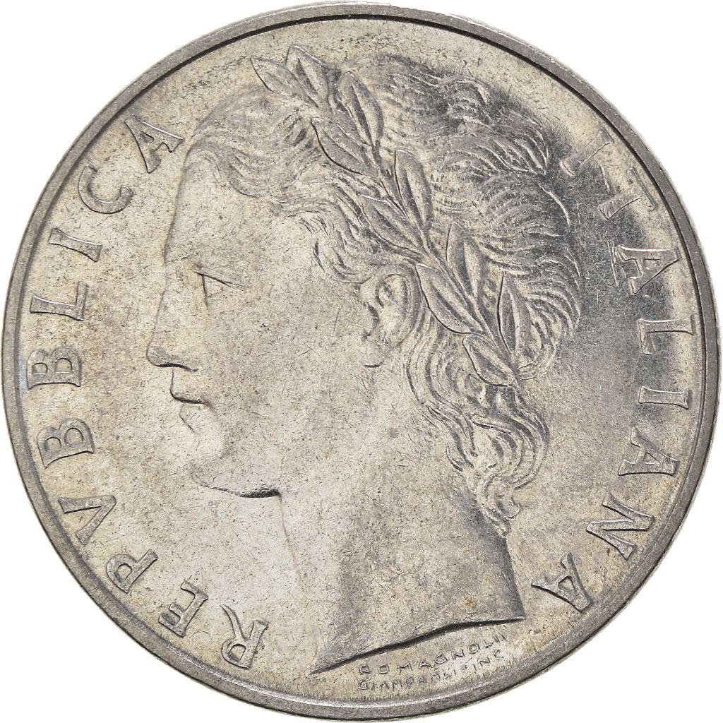 Italy Coin 100 Lire large type | Goddess Minerva | Long Spear | Tree | KM96.1 | 1955 - 1989