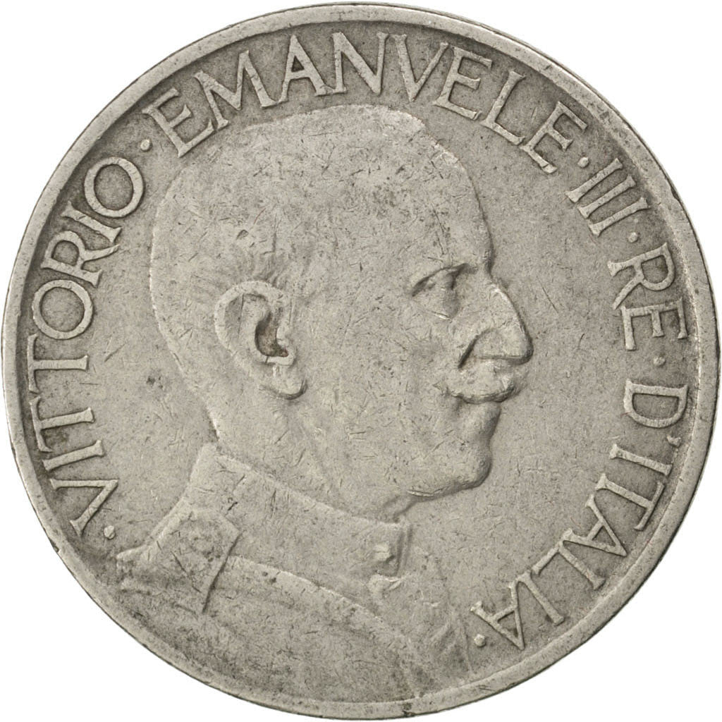 Italy Coin 2 Lire - Vittorio Emanuele III Buono | Axe | Lions Head | KM63 | 1923 - 1935