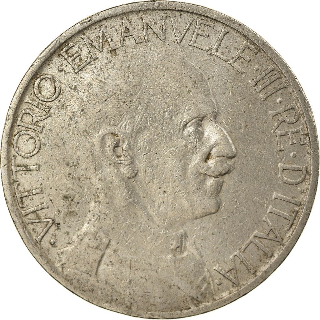 Italy Coin 2 Lire - Vittorio Emanuele III Buono | Axe | Lions Head | KM63 | 1923 - 1935