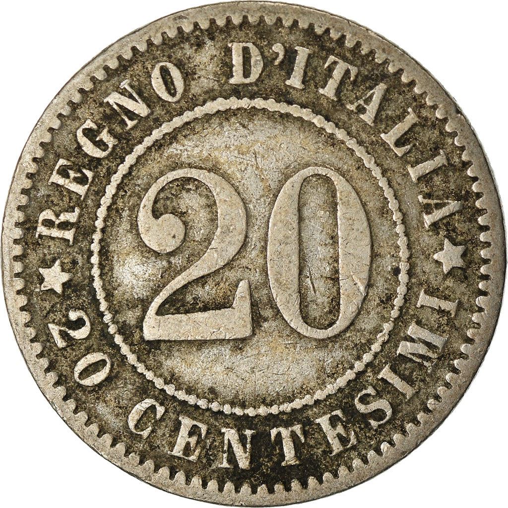 Italy Coin 20 Centesimi - Umberto I | Star of Italy | Oak Branch | KM28.1 | 1894 - 1895