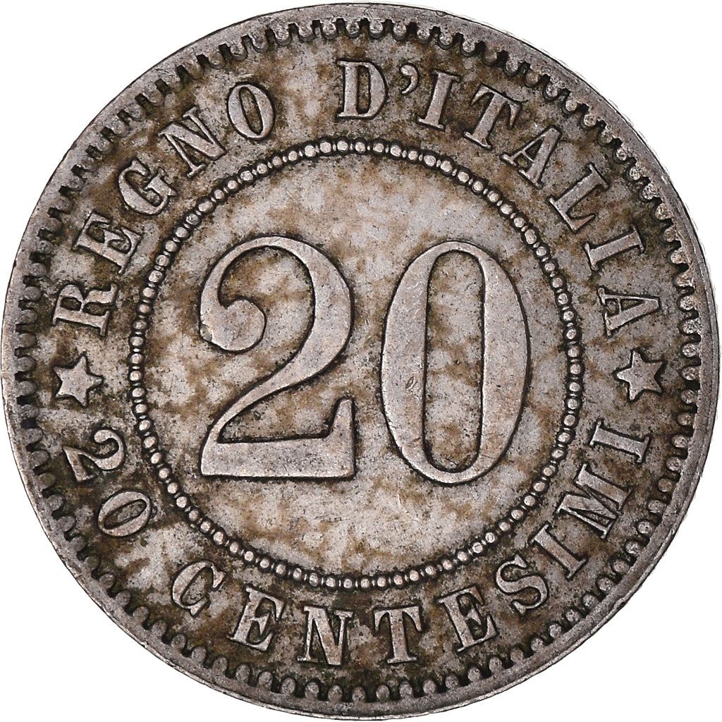 Italy Coin 20 Centesimi - Umberto I | Star of Italy | Oak Branch | KM28.1 | 1894 - 1895