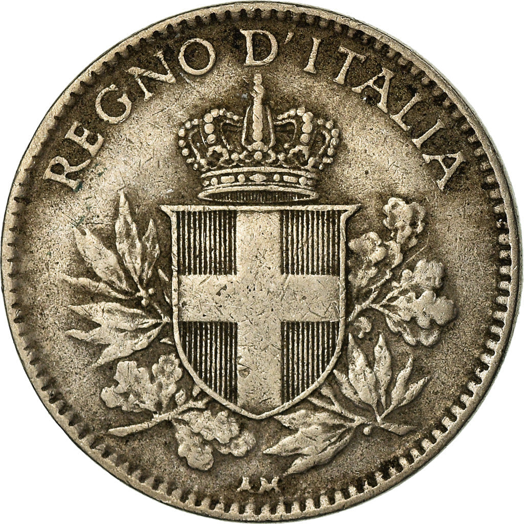 Italy Coin 20 Centesimi - Vittorio Emanuele III | Savoy Shield | Oak Branch | KM58 | 1918 - 1920