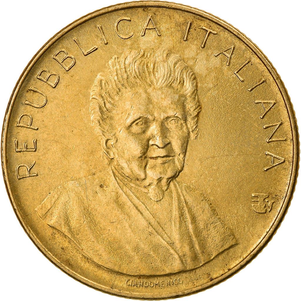 Italy Coin 200 Lire FAO | Maria Montessori | Book | KM107 | 1980