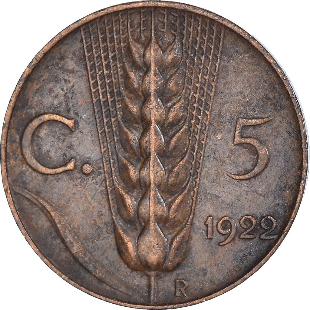 Italy Coin 5 Centesimi - Vittorio Emanuele III | Ear of Wheat | KM59 | 1919 - 1937