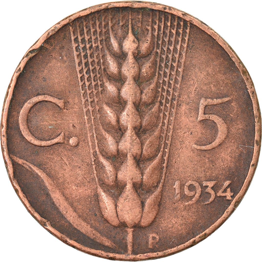 Italy Coin 5 Centesimi - Vittorio Emanuele III | Ear of Wheat | KM59 | 1919 - 1937