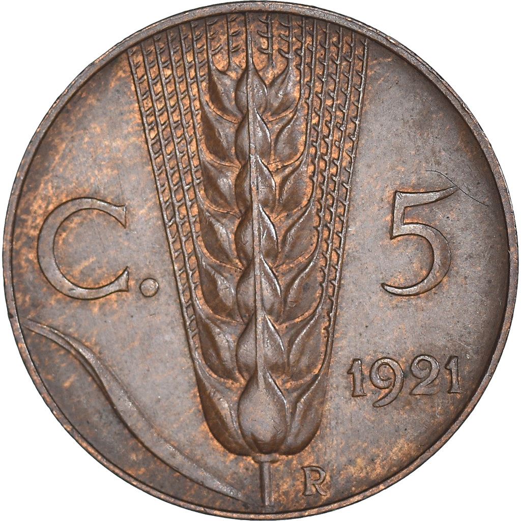 Italy Coin 5 Centesimi - Vittorio Emanuele III | Ear of Wheat | KM59 | 1919 - 1937