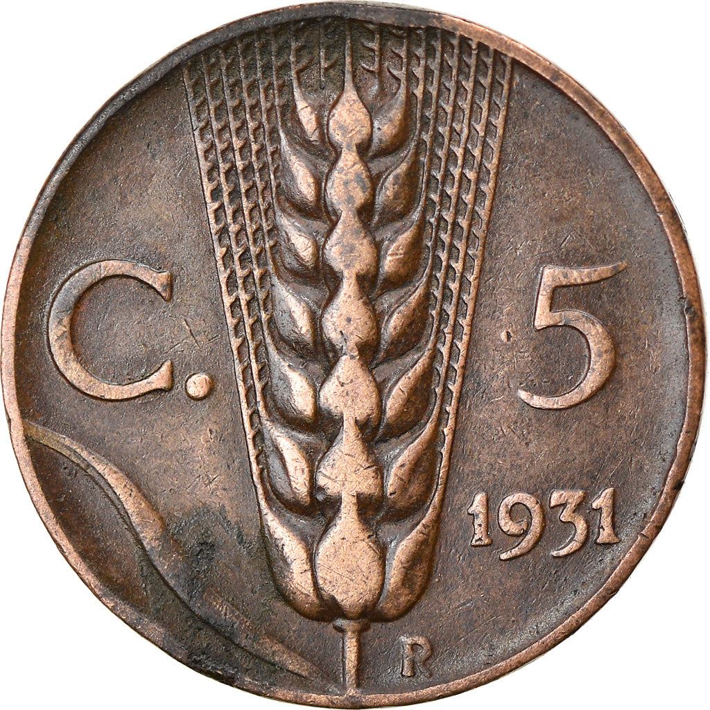 Italy Coin 5 Centesimi - Vittorio Emanuele III | Ear of Wheat | KM59 | 1919 - 1937