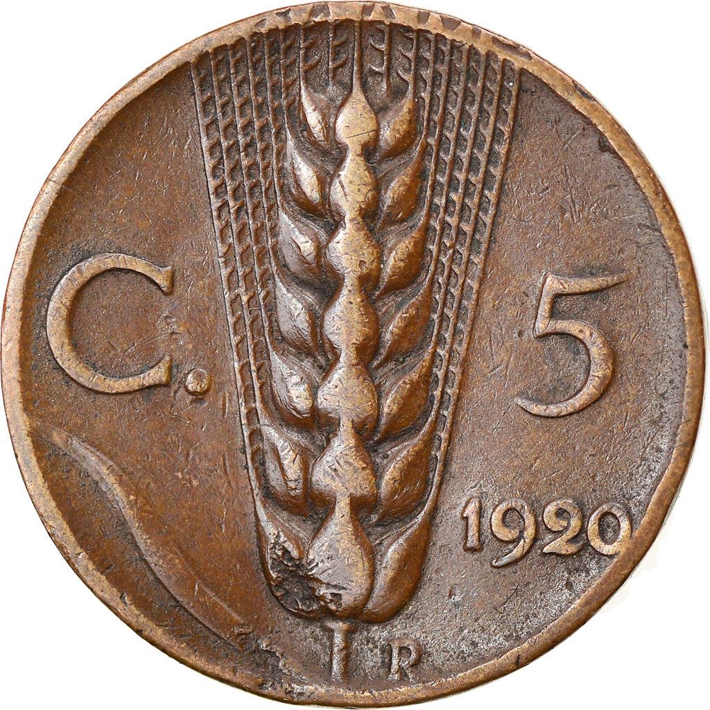 Italy Coin 5 Centesimi - Vittorio Emanuele III | Ear of Wheat | KM59 | 1919 - 1937