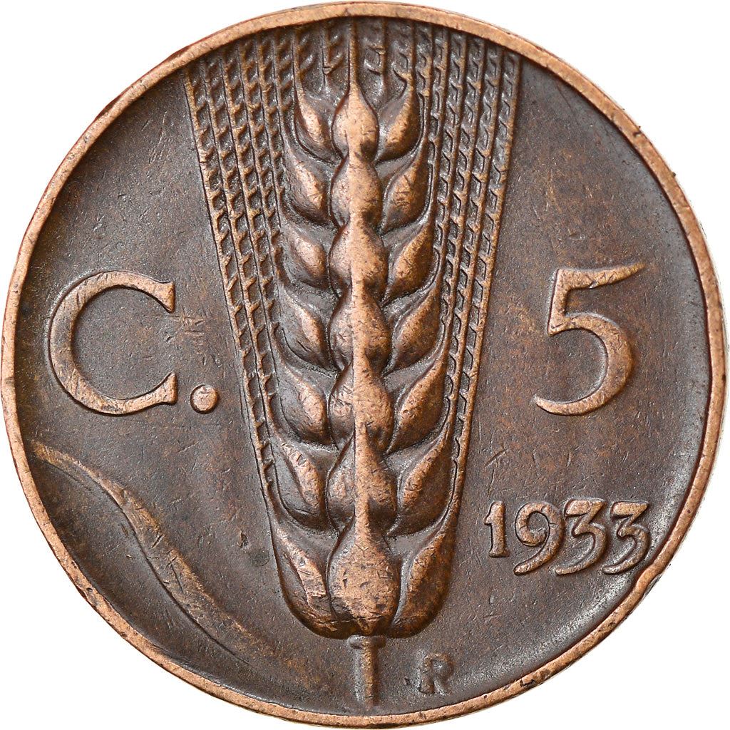 Italy Coin 5 Centesimi - Vittorio Emanuele III | Ear of Wheat | KM59 | 1919 - 1937