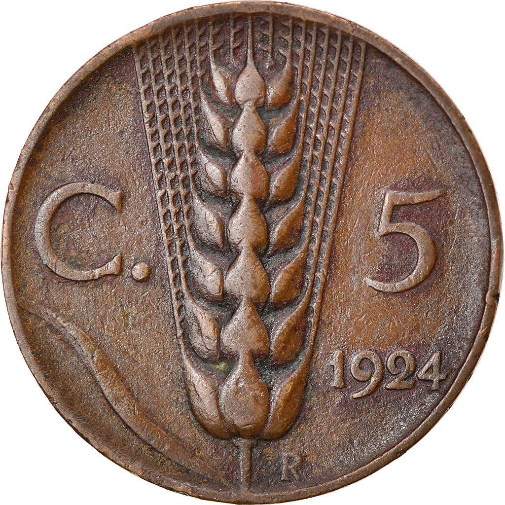 Italy Coin 5 Centesimi - Vittorio Emanuele III | Ear of Wheat | KM59 | 1919 - 1937