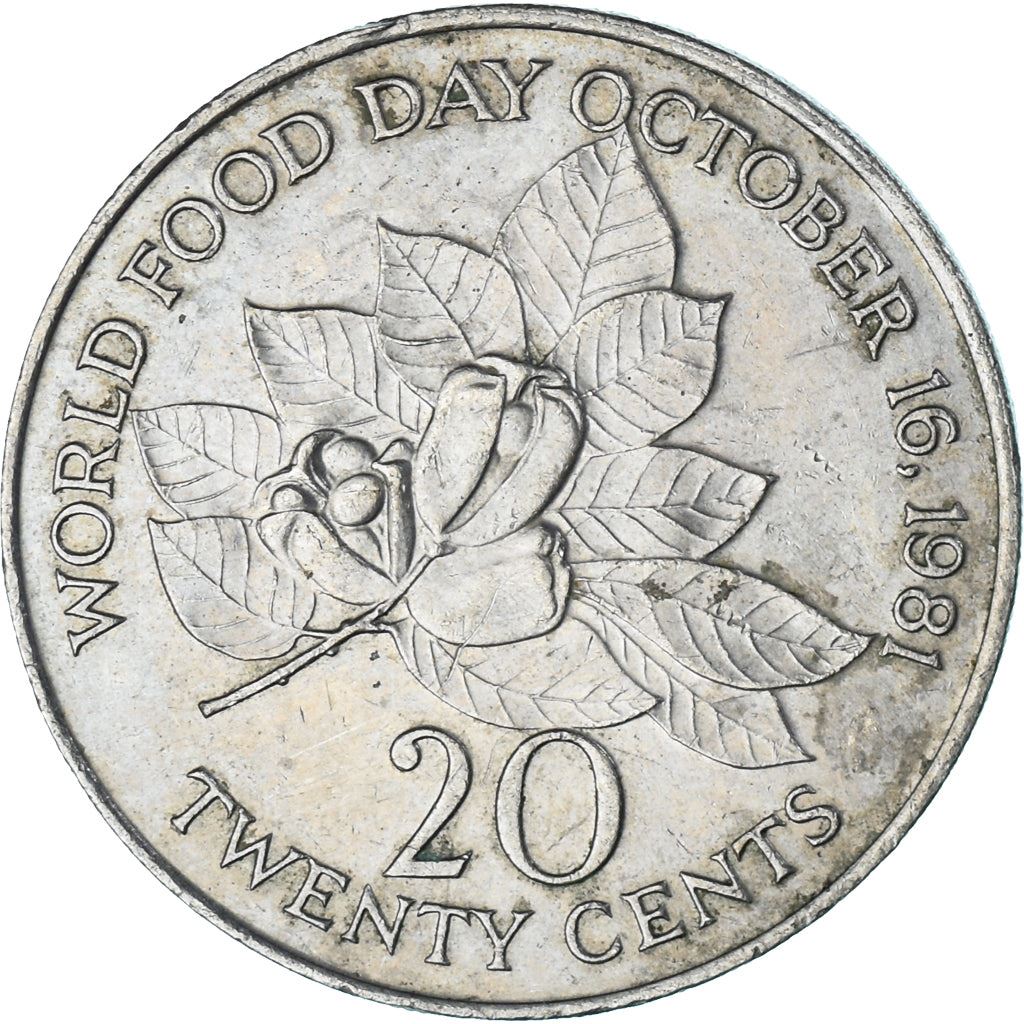 Jamaica | 20 Cents Coin | Figs | Km:120 | 1981 - 1988