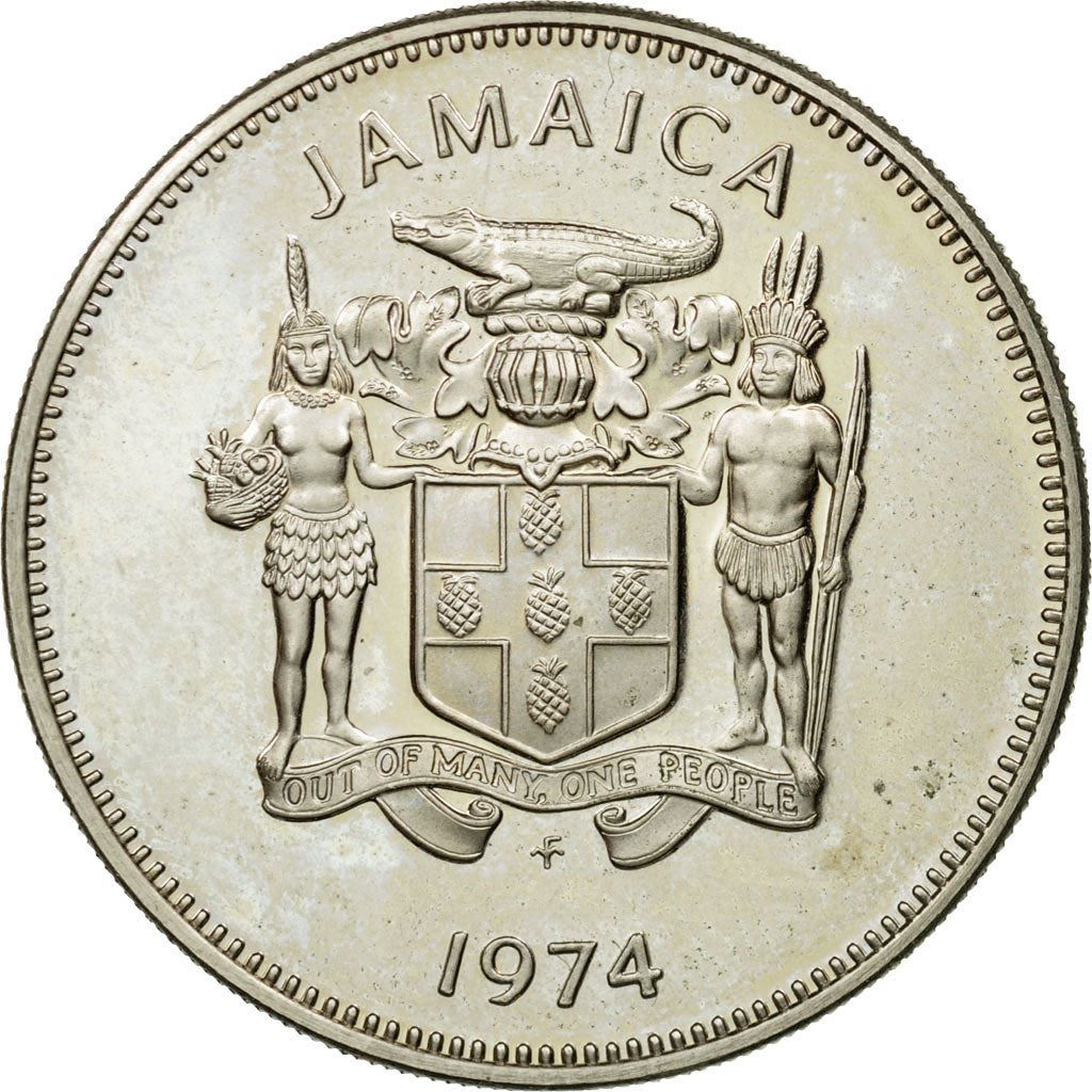 Jamaica | 20 Cents Coin | Mahoe trees | Km:48 | 1969 - 1990