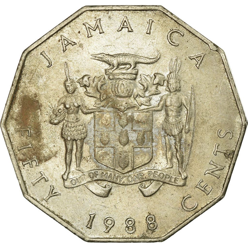 Jamaica | 50 Cents Coin | Marcus Garvey | Km:65 | 1975 - 1990