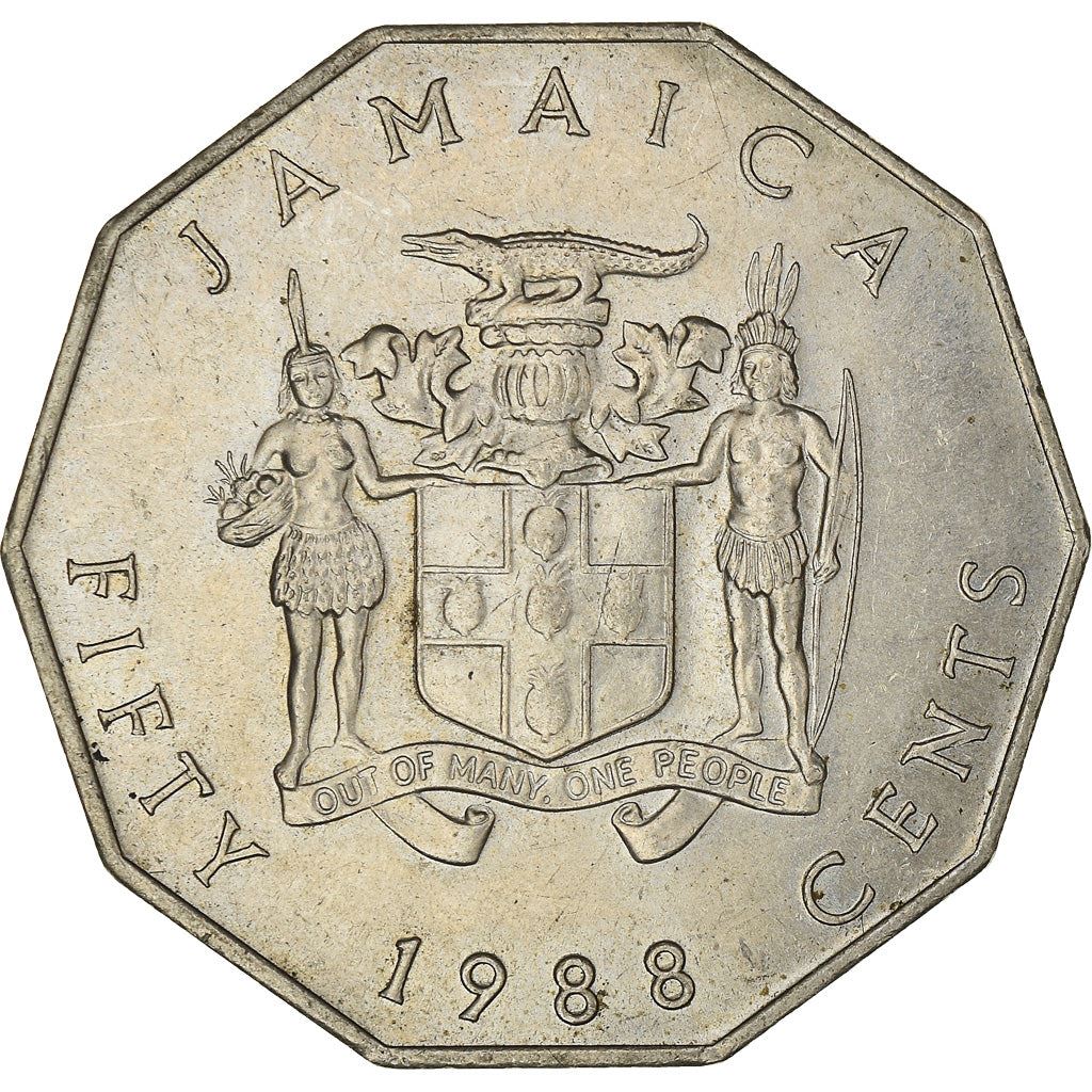 Jamaica | 50 Cents Coin | Marcus Garvey | Km:65 | 1975 - 1990