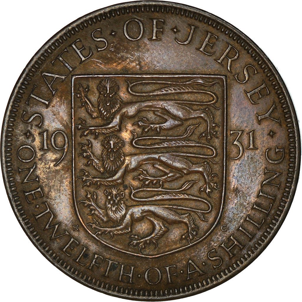 Jersey 1/12 Shilling Coin | King George V | Shield | KM16 | 1931 - 1935