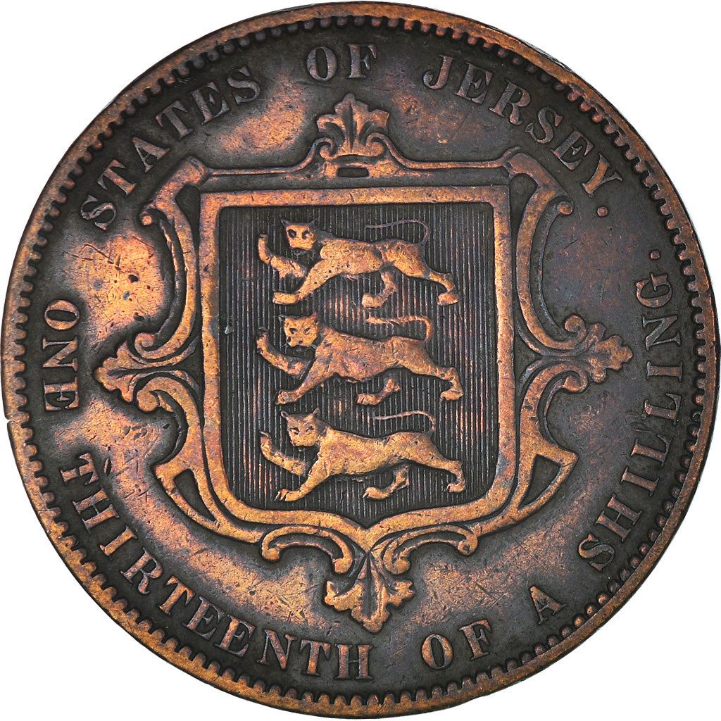 Jersey 1/13 Shilling Coin | Queen Victoria | Shield | KM5 | 1866 - 1871