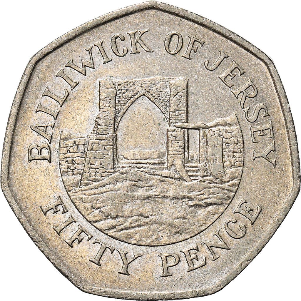 Jersey 50 Pence Coin | Queen Elizabeth II | Grosnez Castle | KM58.2 | 1997