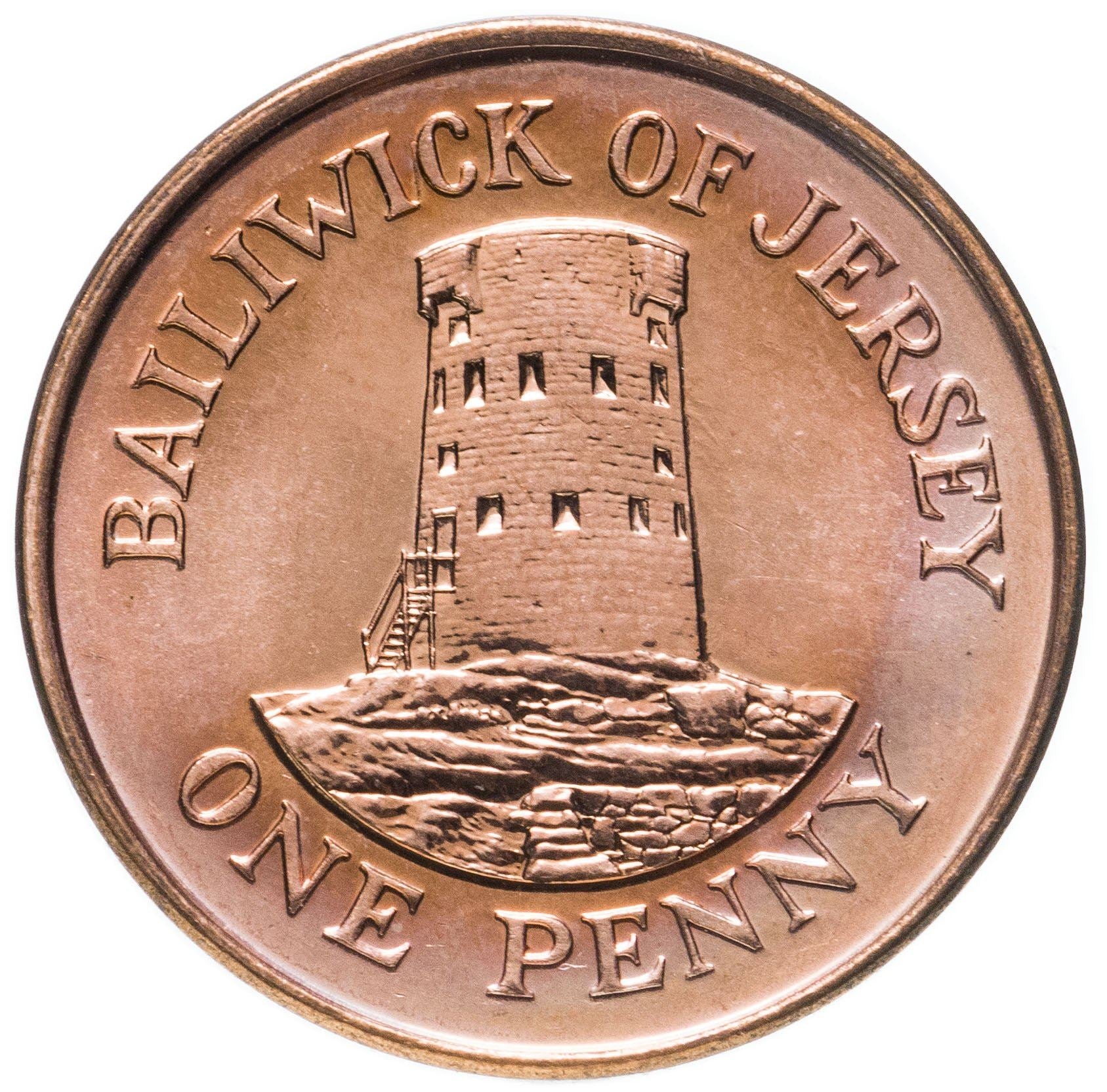 Jersey Coin Islander 1 Penny | Queen Elizabeth II | Le Hocq Watch Tower | KM103 | 1998 - 2016