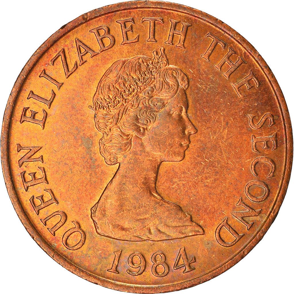 Jersey Coin Islander 1 Penny | Queen Elizabeth II | Le Hocq Watch Tower | KM54 | 1983 - 1992