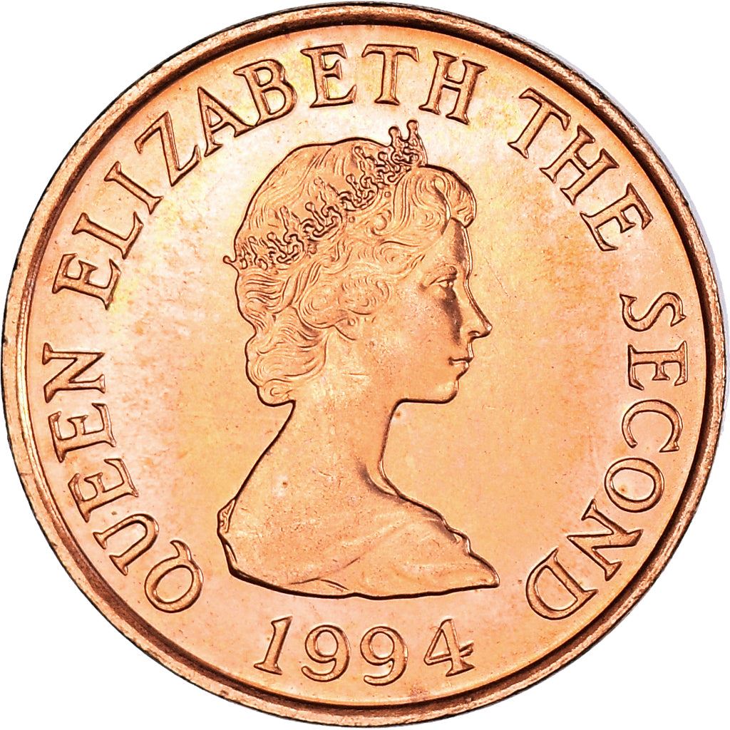 Jersey Coin Islander 1 Penny | Queen Elizabeth II | Le Hocq Watch Tower | KM54b | 1994 - 1997