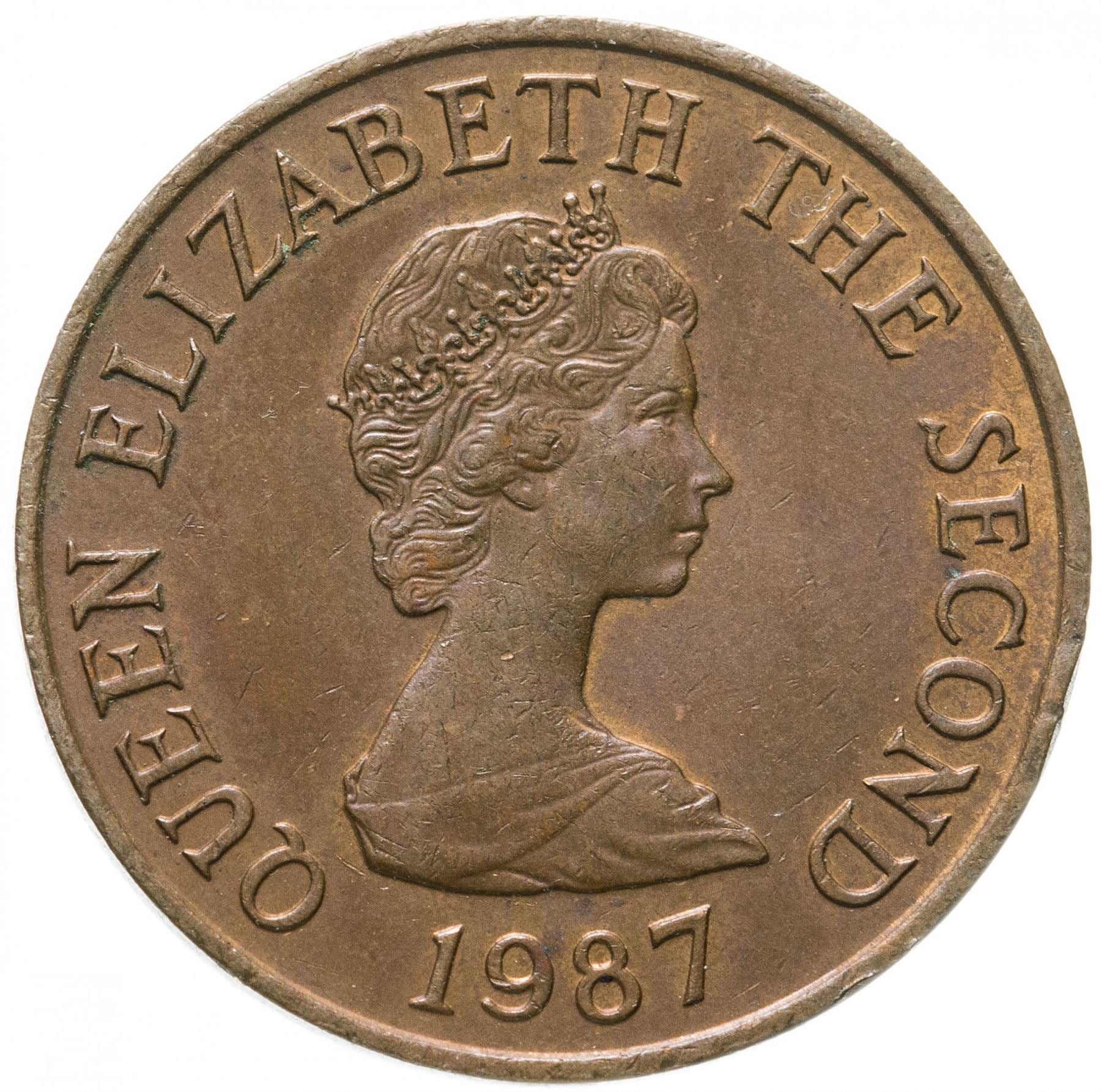 Jersey Coin Islander 2 Pence | Queen Elizabeth II | Saint Helier | KM55 | 1983 - 1992